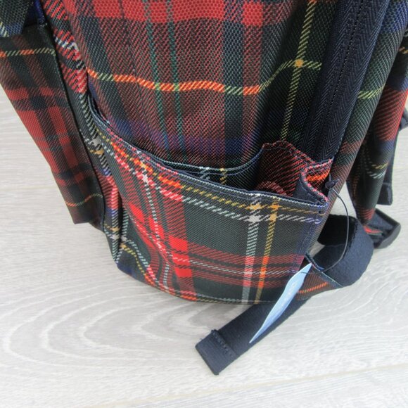 Polo Ralph Lauren Polo Bear Red Navy Plaid Check Backpack School Travel - Picture 8 of 16